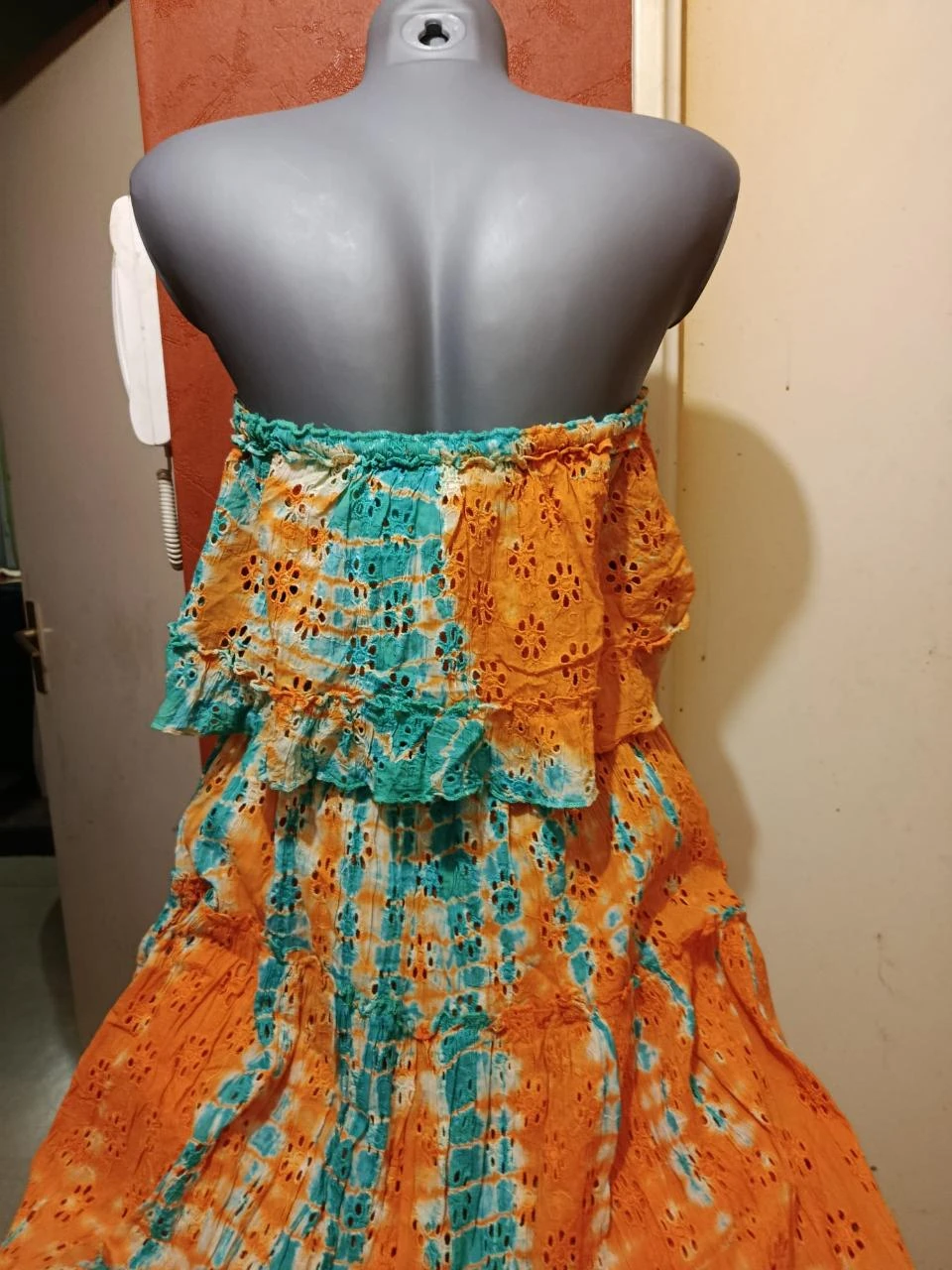 Unique asymmetric 2-in-1 dress with English embroidery, vintage chic, extremely rare size – photo 8